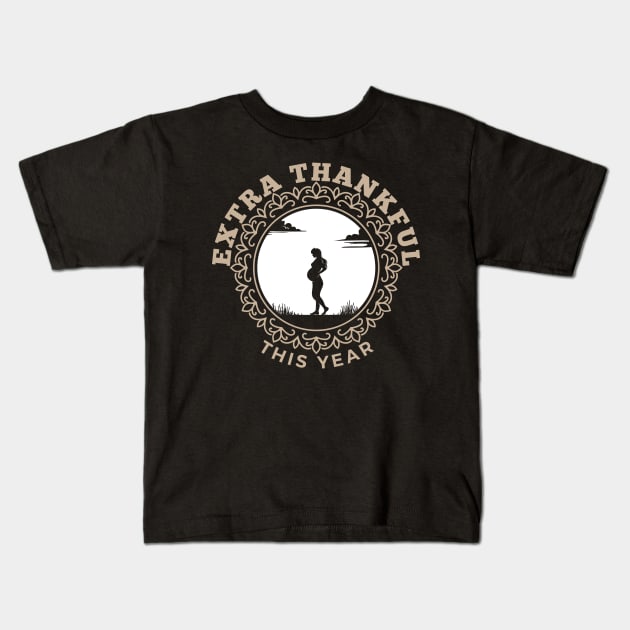 Extra Thankful This Year Kids T-Shirt by dudelinart